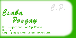 csaba posgay business card